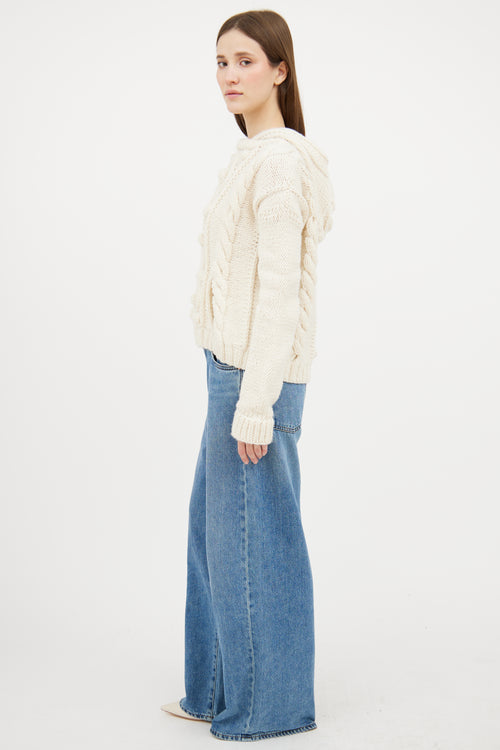 Smythe X Augden Cream Wool Cableknit Sweater