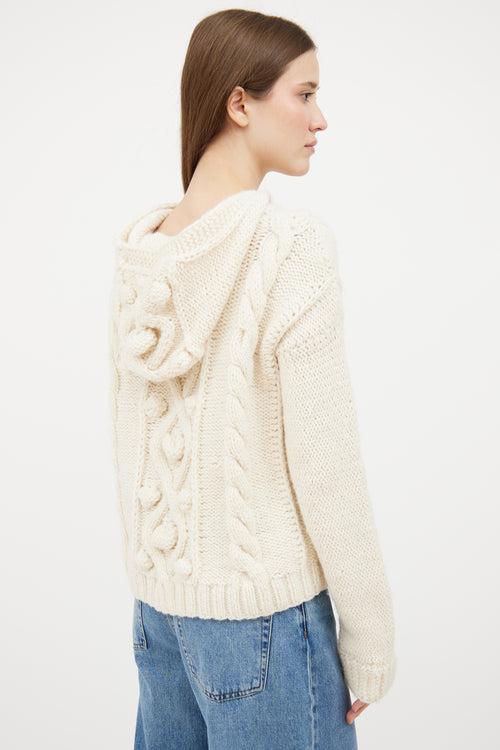 Smythe X Augden Cream Wool Cableknit Sweater