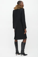 Smythe Black Wool Fur Collar Coat