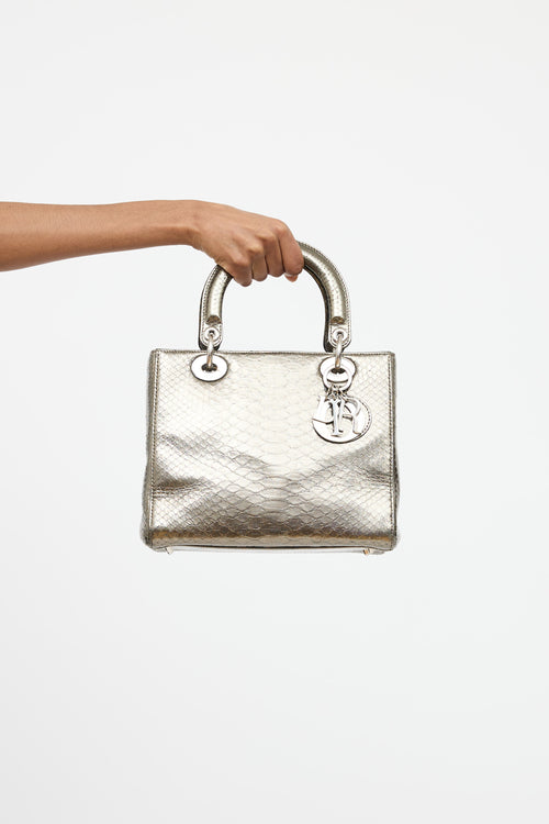 Dior 2015 Leather Lady Dior Embossed Bag