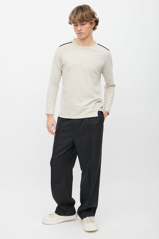 Solid Homme Grey Wool Pleated Trouser
