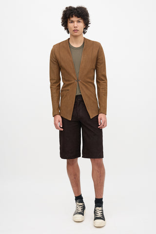 Song For The Mute Suede Collarless Jacket