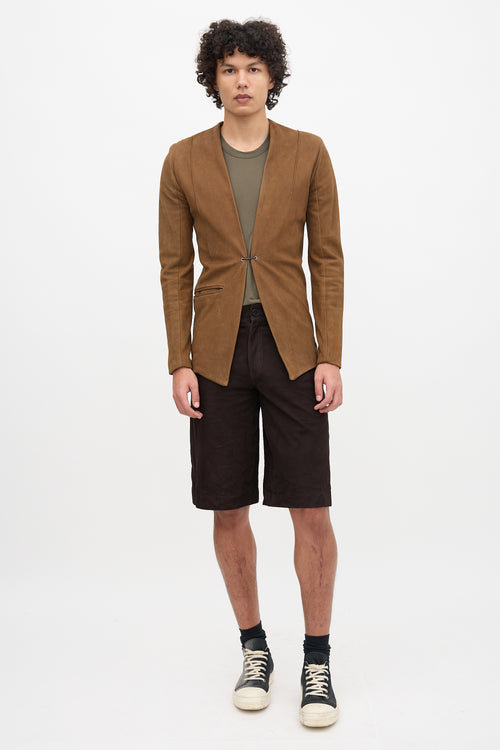 Song For The Mute Suede Collarless Jacket