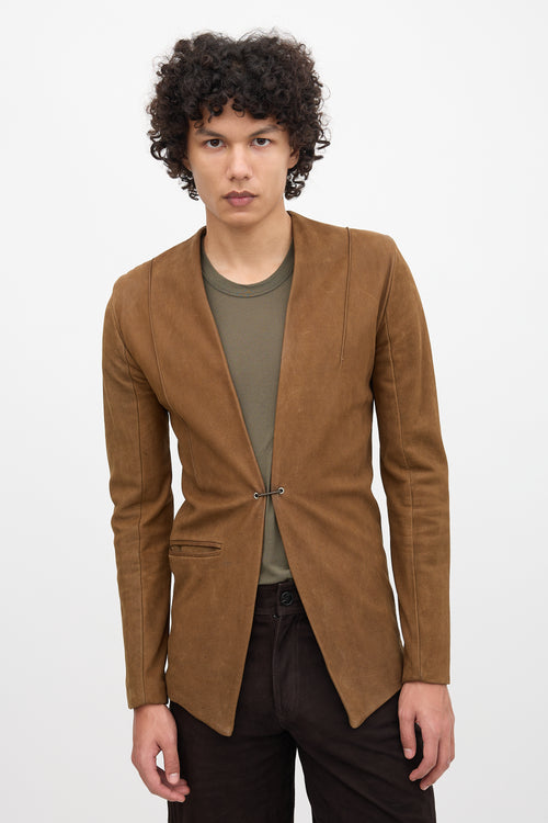 Song For The Mute Suede Collarless Jacket
