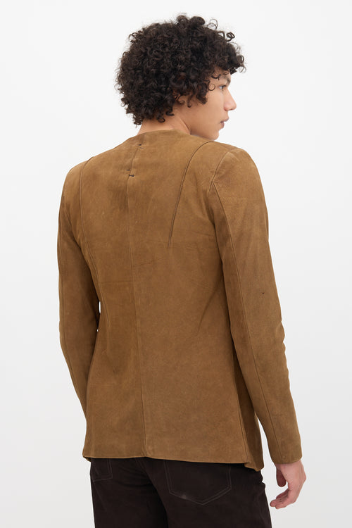 Song For The Mute Suede Collarless Jacket