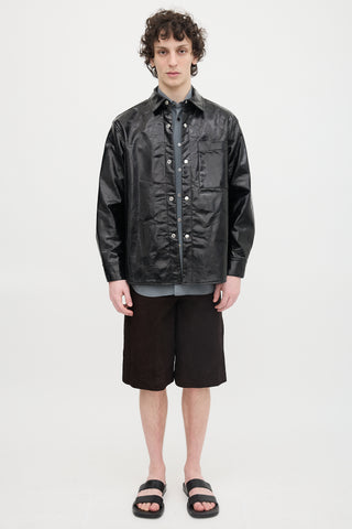 Song For The Mute Faux Patent Leather Shirt