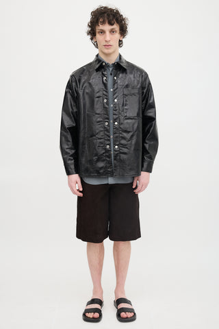 Song For The Mute Faux Patent Leather Shirt