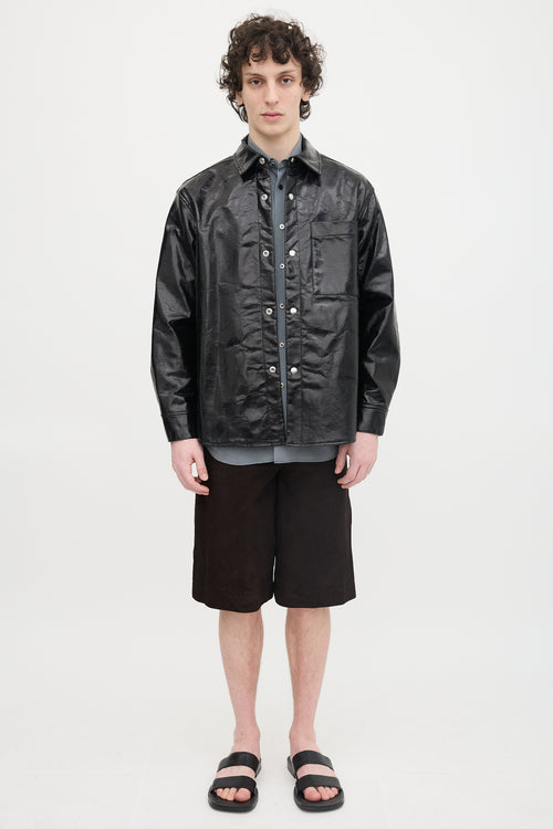 Song For The Mute Faux Patent Leather Shirt