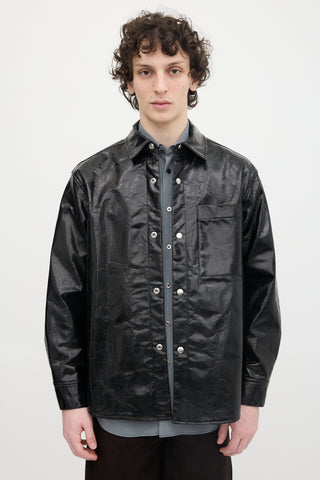 Song For The Mute Faux Patent Leather Shirt
