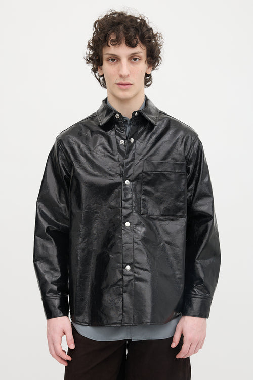 Song For The Mute Faux Patent Leather Shirt