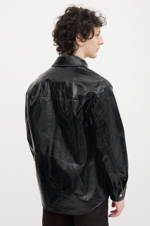 Song For The Mute Faux Patent Leather Shirt