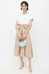 Sonia Rykiel Blue & Gold Vinyl Domino Bag