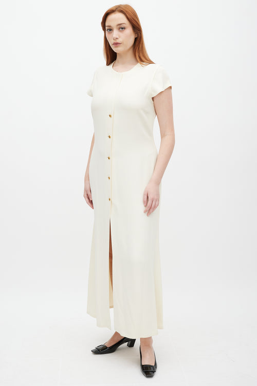 Sonia Rykiel Cream Cap Sleeved Midi Dress