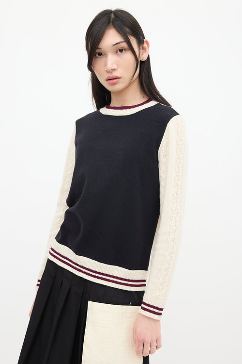 Dries Van Noten Cream & Multicolour Wool Knit Sweater