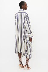 Sonia Rykiel Cream & Navy Stripes Shirt Dress