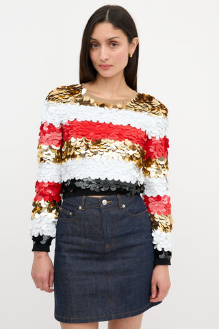Sonia Rykiel Cropped Sequin Sweater