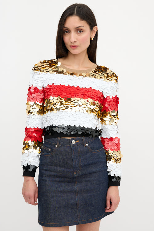 Sonia Rykiel Cropped Sequin Sweater