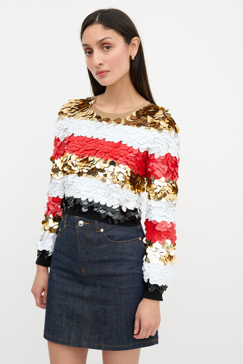 Sonia Rykiel Cropped Sequin Sweater