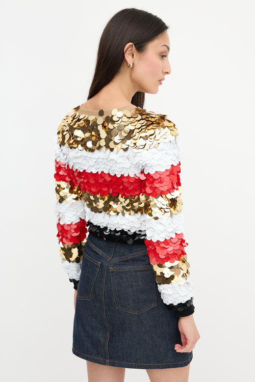Sonia Rykiel Cropped Sequin Sweater