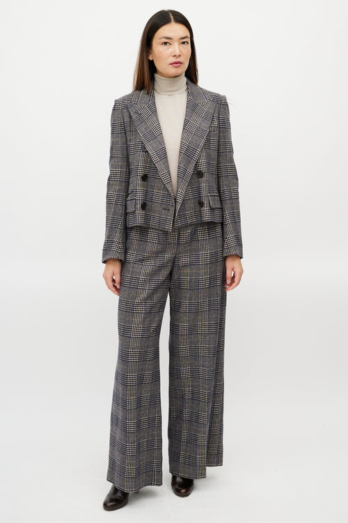 Sonia Rykiel Grey & Multicolour Glencheck Wool Suit