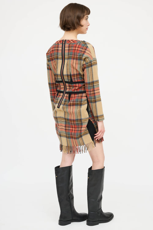 Sonia RykielWool Plaid Fringe Dress