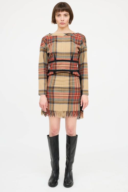 Sonia RykielWool Plaid Fringe Dress