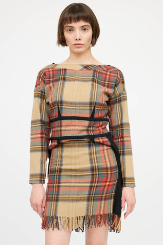 Sonia RykielWool Plaid Fringe Dress
