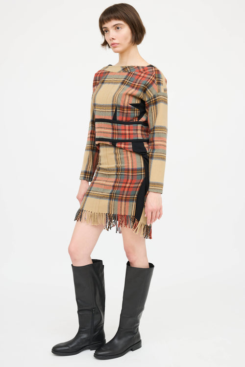 Sonia RykielWool Plaid Fringe Dress