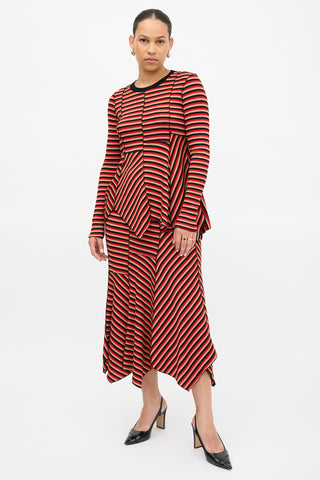 Sonia Rykiel Stripe Asymmetrical Skirt