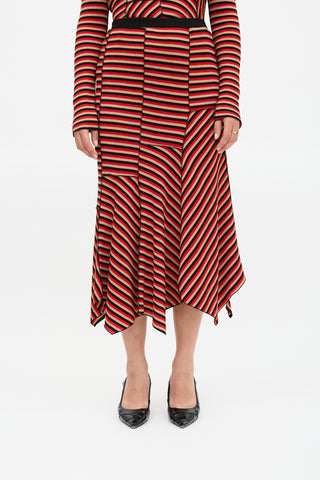 Sonia Rykiel Stripe Asymmetrical Skirt