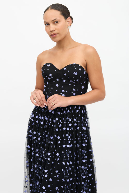 Sophia Kah Tulle Star Embroidered Gown