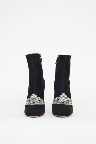 Sophia Webster Black Suede Crown Boot