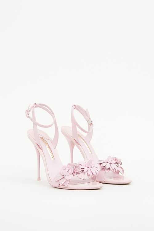 Sophia Webster Pink Floral Applique Heel