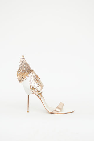 Sophia Webster White & Bronze Wing Pump