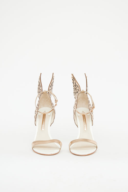 Sophia Webster White & Bronze Wing Pump