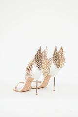 Sophia Webster White & Bronze Wing Pump