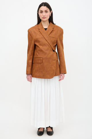 Source Unknown Faux Leather Blazer