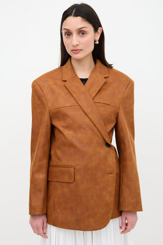 Source Unknown Faux Leather Blazer