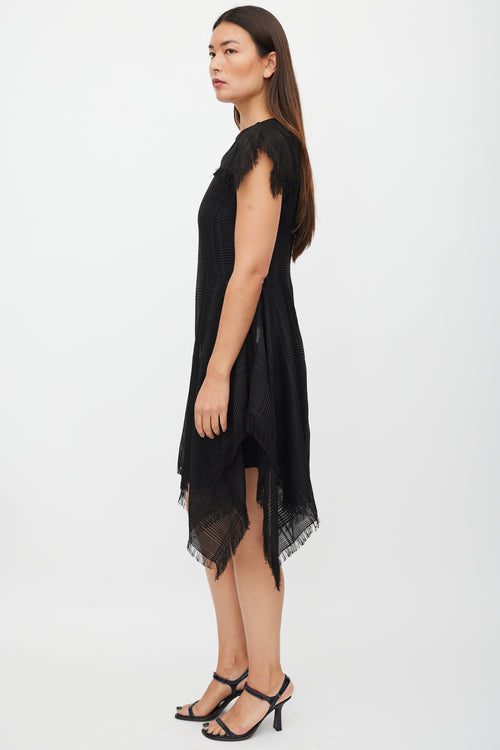 Sportmax Black Crocheted Fringe Dress