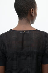 Sportmax Black Mesh Fringe Top