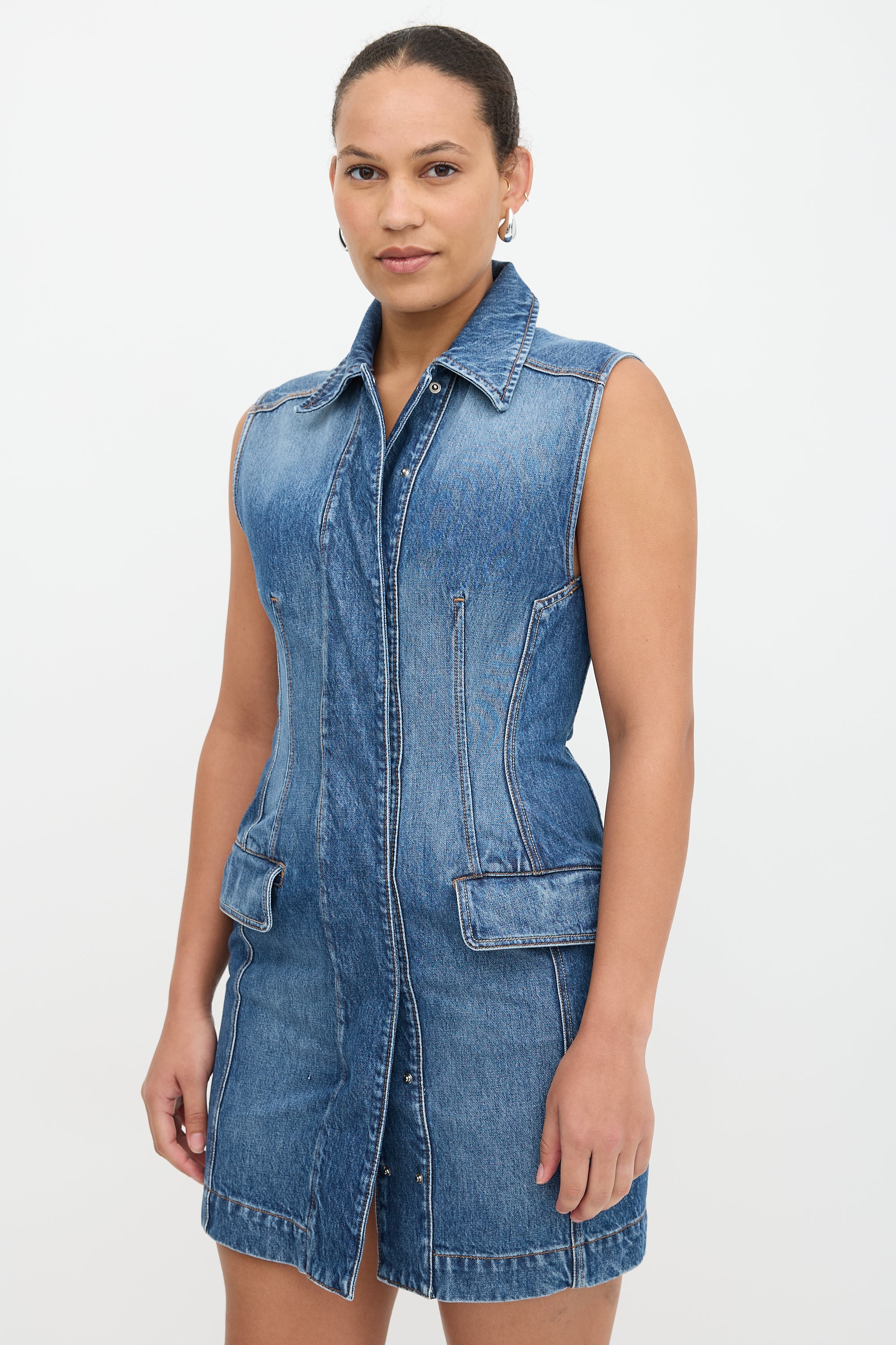 sportmax denim dress Sportmax | Woman - Sleeveless denim dress - Midnightblue