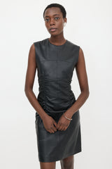 Sportmax Leather Ruched Kastel Dress