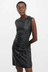 Sportmax Leather Ruched Kastel Dress