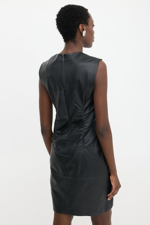Sportmax Leather Ruched Kastel Dress