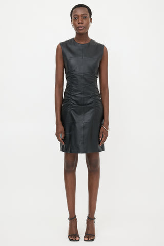 Sportmax Leather Ruched Kastel Dress