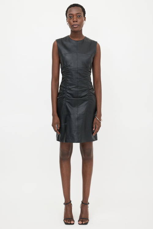 Sportmax Leather Ruched Kastel Dress