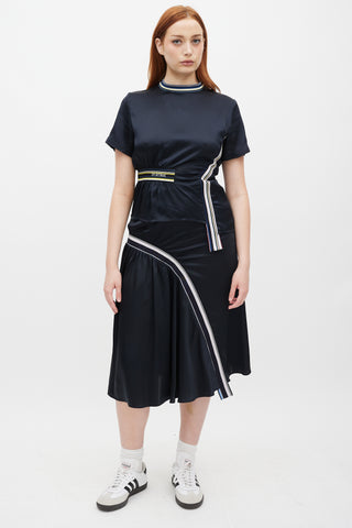 Sportmax Navy & Multicolour Logo Elastic Asymmetrical Set