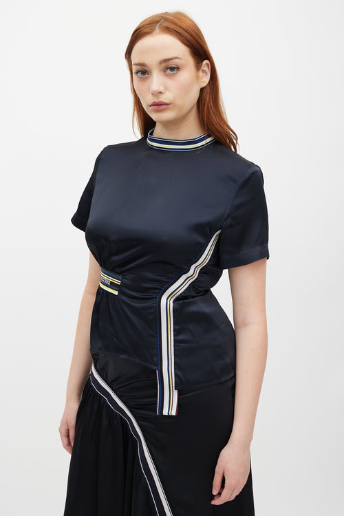 Sportmax Navy & Multicolour Logo Elastic Asymmetrical Set