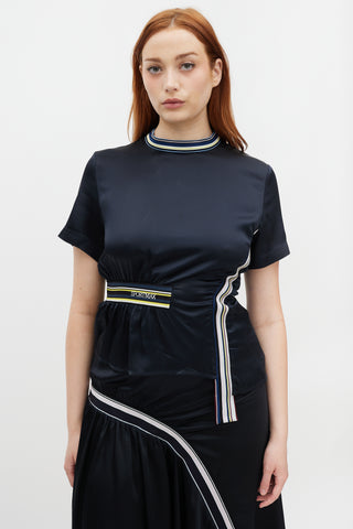 Sportmax Navy & Multicolour Logo Elastic Asymmetrical Set