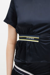 Sportmax Navy & Multicolour Logo Elastic Asymmetrical Set